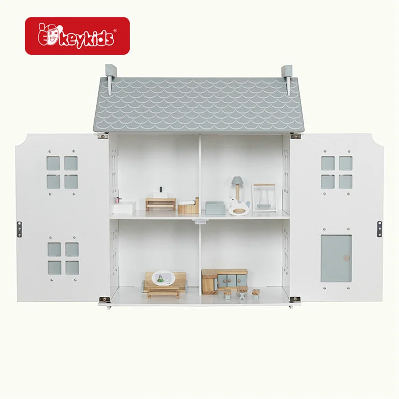Realistic Pretend Wooden Doll House Toy for Girls Boys W06A512